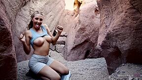 Hot couple molly pills has passionate sex in cave, featuring deepthroat and sexy public creampie at 1080p