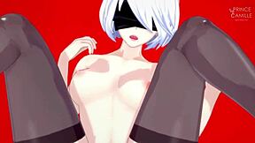 in nier automata, yorha 2b loses virginity to friend in pov missionary defloration