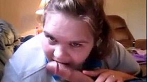 Foodlion girl sucks monster cock, orgasms from blowjob, swallows creampie cum