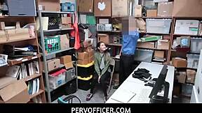 pervofficer - asian jade noir spreads legs for disciplinary penetration in the shop?