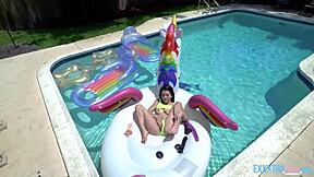 Pixie and Riley Jean enjoy Logan Lucky's monster cock in a bikini blowjob session.