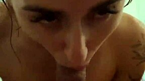 watch me pee on your dick, the teen girl says, then sucks it in the bathroom.