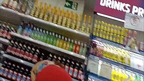Wife in market without panties showing off!