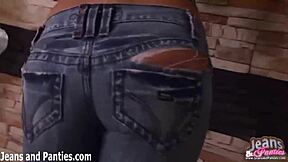 Blow your load to me in my skinny jeans while flashing panties, petite teen 18+ babe