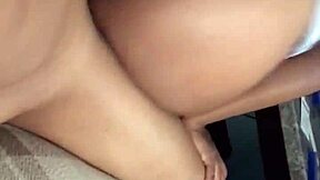 Young ebony amateur bounces on big black cock