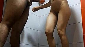 i spied on nora milf giving a blowjob and hard sex in the bathroom, got horny and couldn't resist fucking her - andy z 94