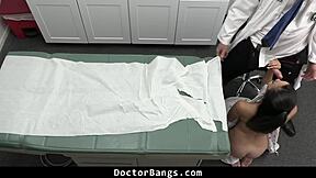 Get on your knees, teen patient, for doctor's treatment