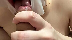 Blowjob after shower turns wild with face mask sucking
