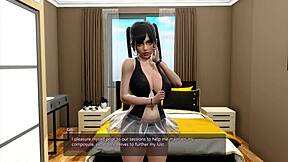 young hentai girl plays wild until she cums in 3d.