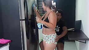 I FUCK my stepsister in the kitchen