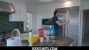 Lucky stud fucks petite teen Madi Collins' sweet pussy on the desk