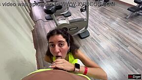 quickie gym fuck turns risky with public banging