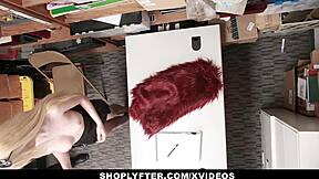 I can’t believe LP officer dominates petite blonde teen Darcie Belle caught stealing at work