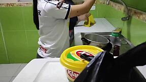 Cheating wife cleans while I bang neighbor in secret