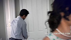 Foster found the sex toys, now things change in taboo threesome roleplay.