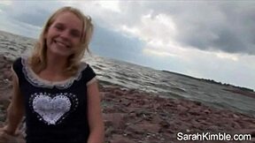 Sarah Kimble, show that pussy close-up at the beach!