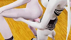 in the monster high vampire halloween special, elissabat and rochelle goyle have futanari sex with creampie fetish