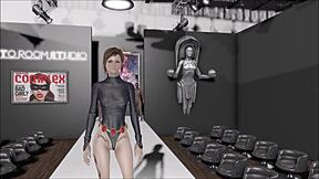 fallout 4 hentai fashion: brunette teen in wild action