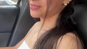 Young Cowgirl Rides Cock In Driver's Car Publicly