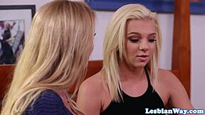 Why is the teen scissoring her busty stepmom like that?