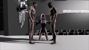 fallout 4 hentai fashion: brunette teen in wild action