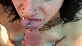 Hot tatted petite 18+ woman sucking cock pov, ready for more?
