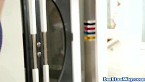 Why is the teen scissoring her busty stepmom like that?