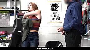 teen hides stolen items under sweater, heart racing as she bends over