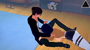 In the world of Koikatsu, Mikasa and Eren share an uncensored anime adventure with TheReal3DStories.