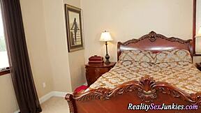 Little pornstar gets slammed hard by massive cock. She takes it deep in wild action.