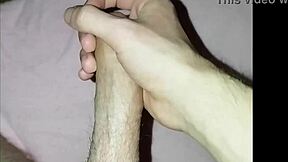 Young guy masturbates his cock in homemade video