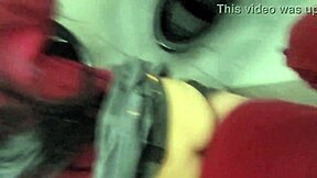 Girlfriend fucks in bathroom toilet