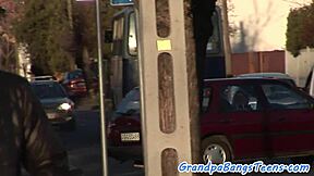 euro teen pleasures old man's cock