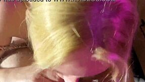 Housewife delivers a juicy blowjob right in the kitchen.