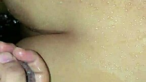 Mom bathes with partner in the shower