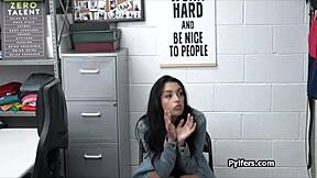 stealing latina teen meets the guard's cock teasingly