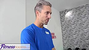 Petite 18+ British Afghan drilled hard in gym fitness room