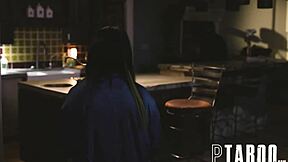 Masked man fucks petite teen hard 😈 Karen's wild night!