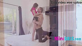 tiny slut visits landlord monthly for wild action