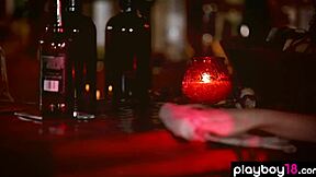 Petite Blondie Scarlett Sage Strips Tiny 18+ Tits at Abandoned Bar