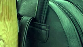 Sexy mini skirt flashes pussy before risky blowjob.