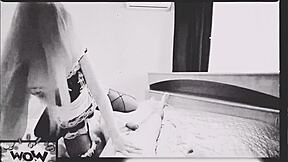 Young girl nervously prepares for her first porn casting interview, feeling wet with anticipation