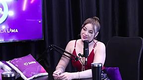 Her biggest fetish is cuckold and being cheated on - Evelyn Zain in sheer red lingerie.