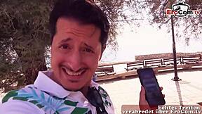 German tourist picks up Latina babe in Greece!