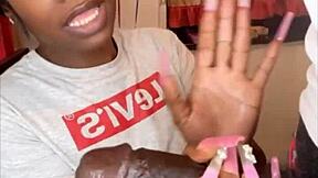 Stepsister sucks 11 inches of hard BBC after verbal tease