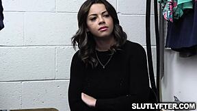 bella luna gets a deep cavity search from pervy officers joshua lewis and tyler cruise at work.