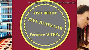 An online webcam shot where a young girl is pleasuring herself solo