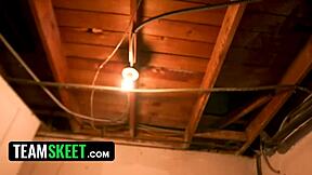 Myra Moans in Creepy Encounter Bent Over. Shaved Pussy Riding with Small Tits.