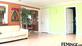 Feminge 4k - Brunette Model Gets Her Pussy Licked At Party