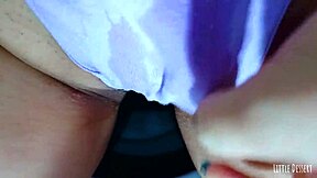 Young Latina Masturbates to Squirting Orgasm in College Bathroom, Close-Up View